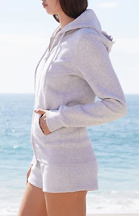 John Galt Light Gray Zip Up Hoodie