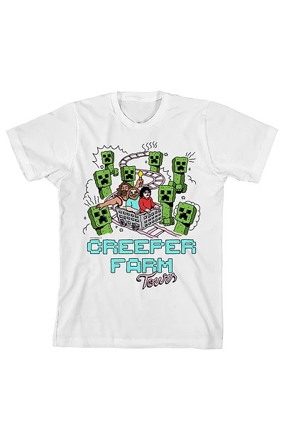 Kids Minecraft Creeper Farms T-Shirt
