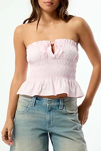 Your Favorite Quinn Ruched Babydoll Tube Top