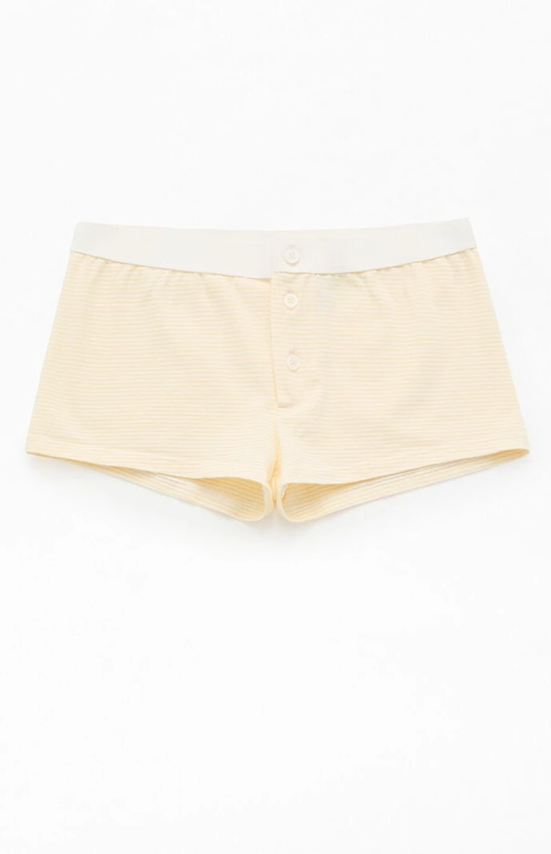 John Galt Yellow Striped Pajama Boyshorts