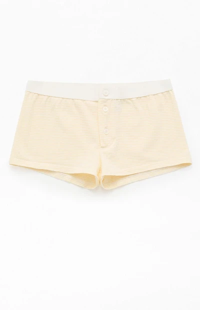 John Galt Yellow Striped Pajama Boyshorts