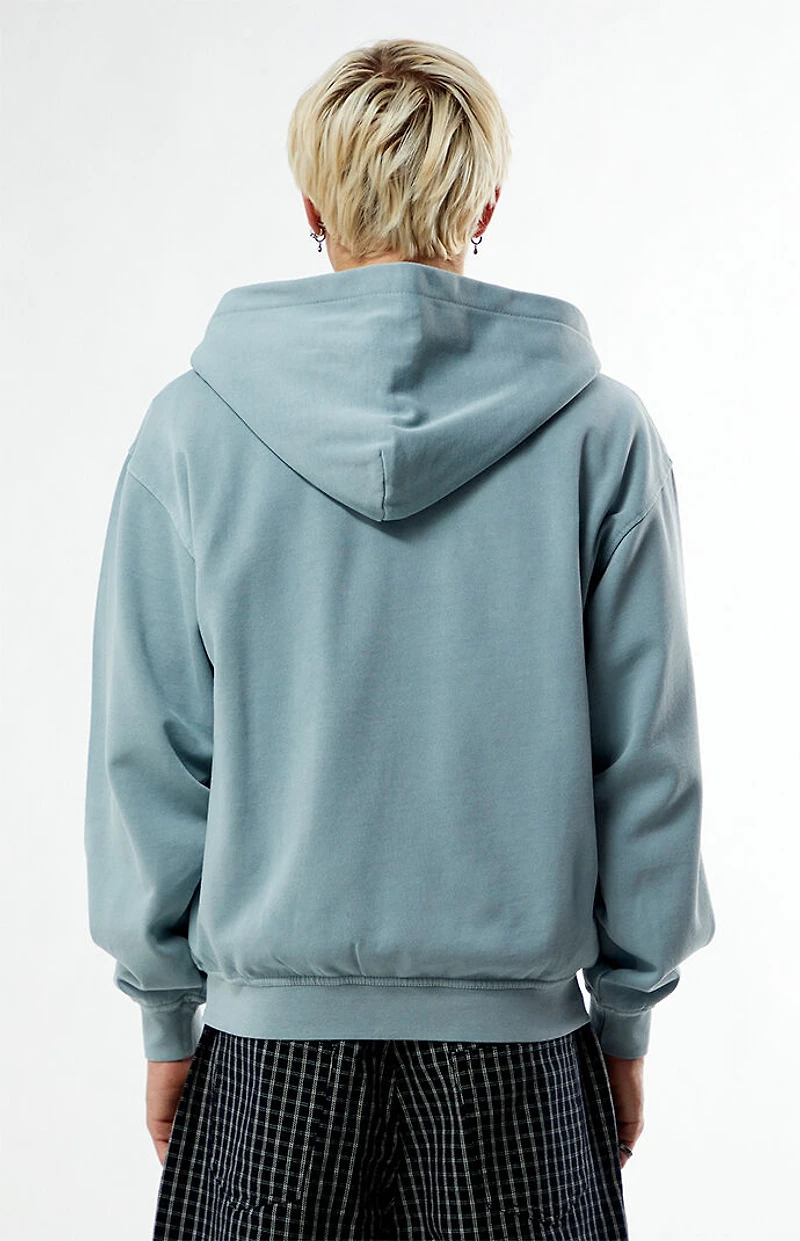 Pacsun Slate Blue Vintage Washed Full Zip Hoodie