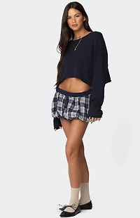 Edikted Dianna Plaid Bubble Mini Skort