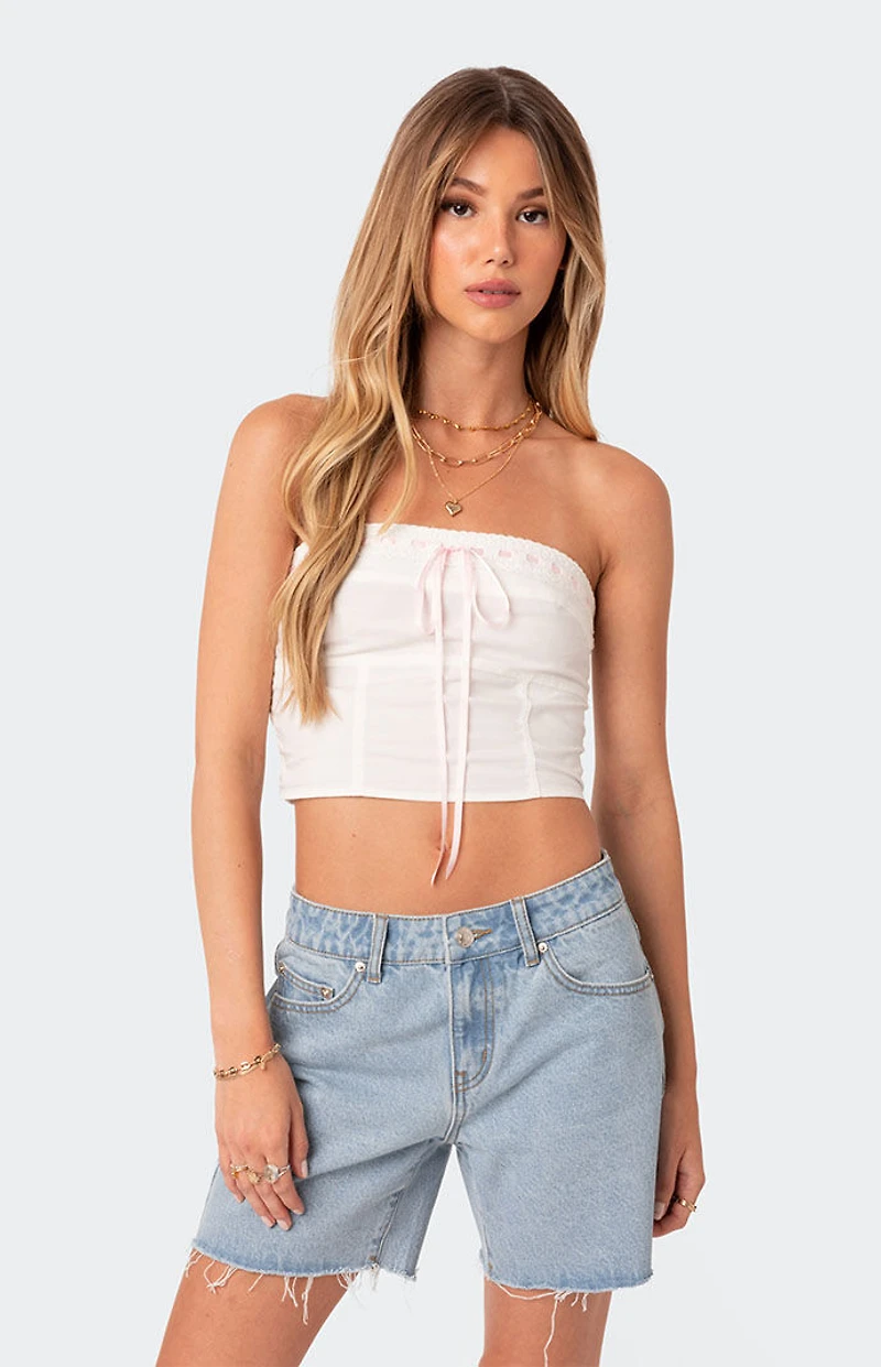 Edikted Poplin Bustier Top