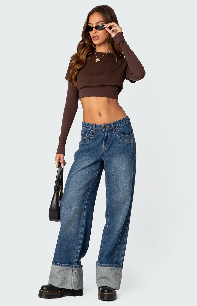Edikted Vick Layered Cropped T-Shirt