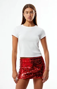 HYPE & VICE Georgia Bulldogs Sequin Mini Skirt