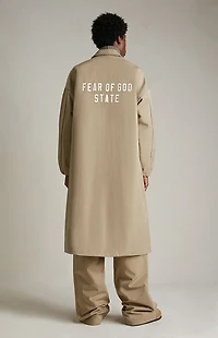 Fear of God ESSENTIALS Desert Sand Textured Nylon Trench Coat