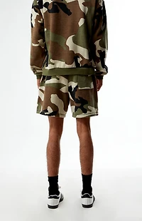 Budweiser By Pacsun Camo Serif Fleece Sweat Shorts