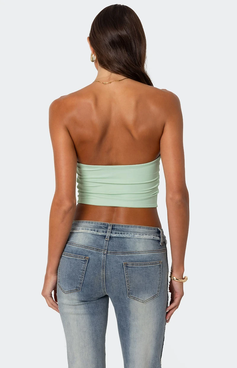 Edikted Cinched Strapless Triangle Top