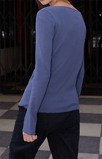 John Galt Navy Wynn Basic Long Sleeve Top