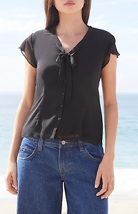 John Galt Black Tie Top