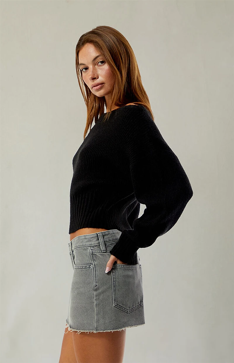 Pacsun Lara Gray Low Rise Denim Mini Skirt