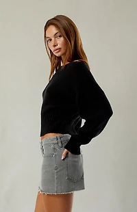 Pacsun Lara Gray Low Rise Denim Mini Skirt