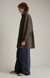 Fear of God ESSENTIALS Brown Military Nylon Mock Neck Anorak Jacket