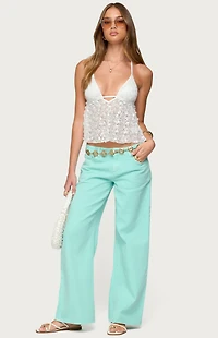 Edikted Meela Sequin Net Halter Top