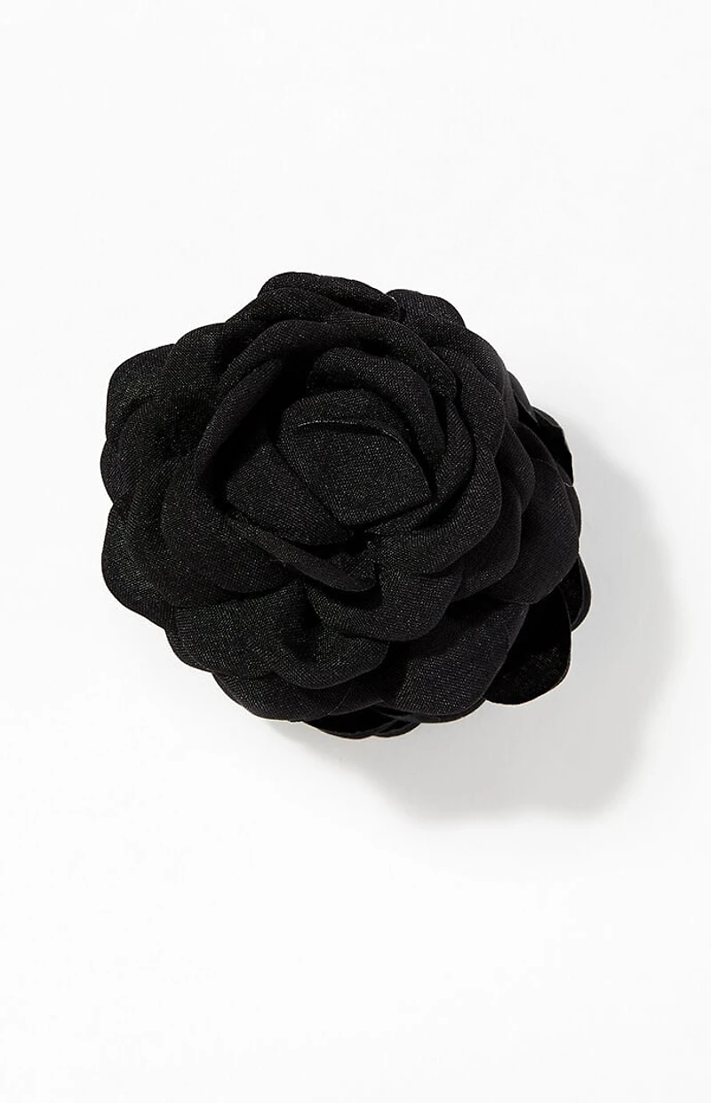 LA Hearts Black Rose Hair Claw Clip