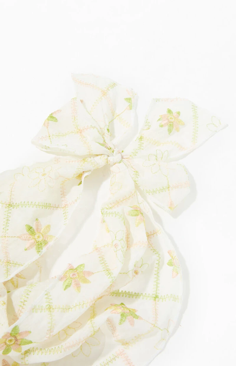 LA Hearts Flower Embroidered Headscarf