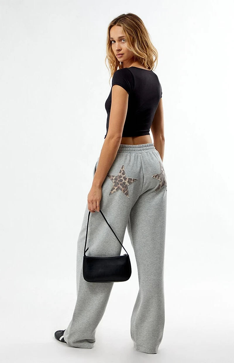 LA Hearts Leopard Star Baggy Sweatpants