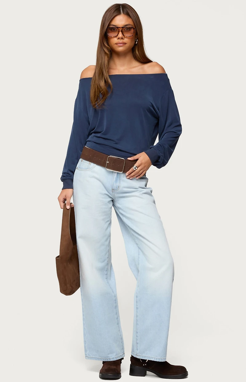 Edikted Nannie Off Shoulder Oversized Top