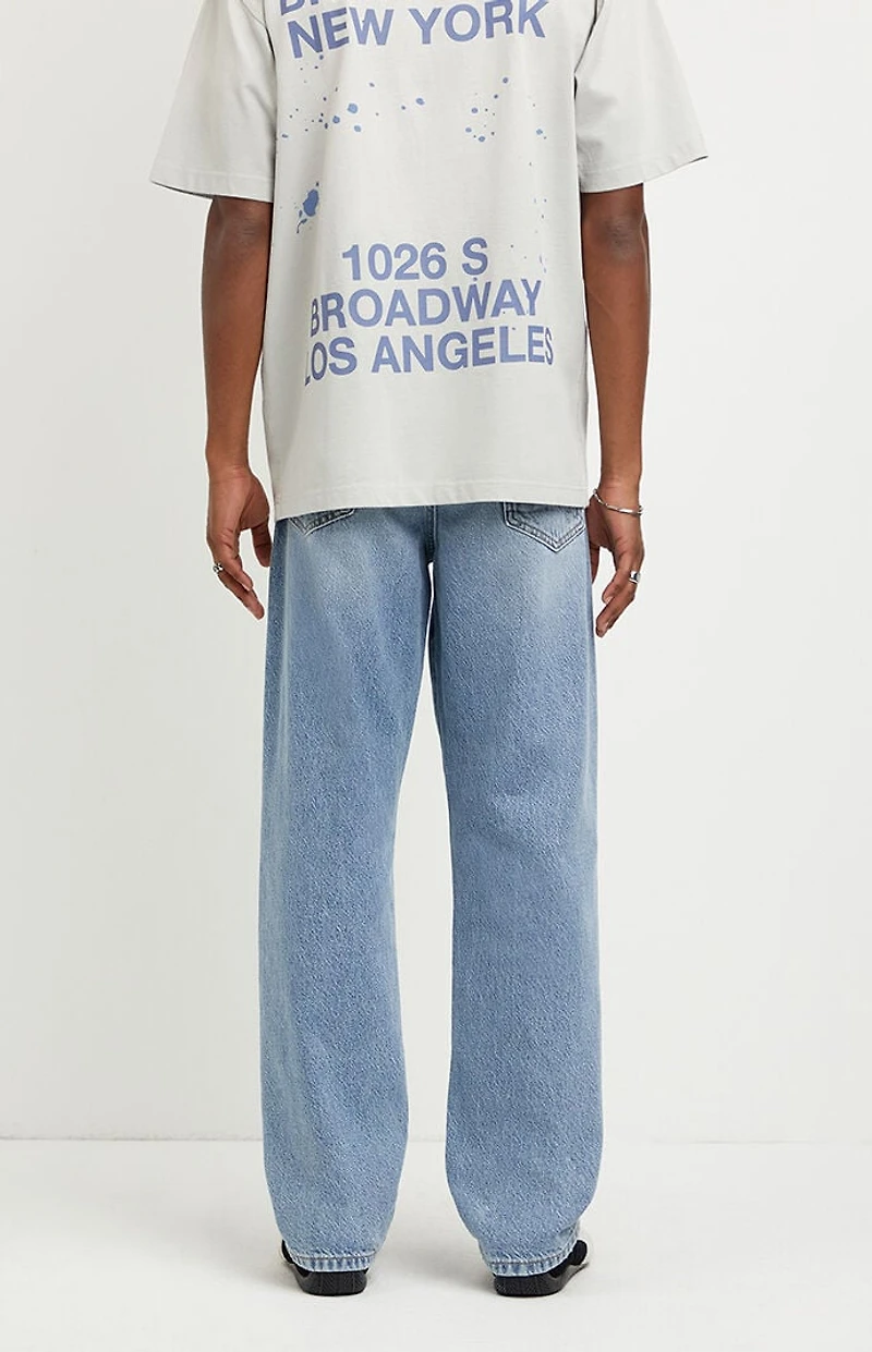 Pacsun Logan Relaxed Straight Jeans Light Blue