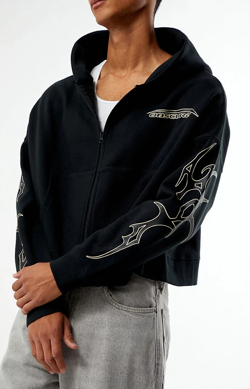 Pacsun Obscura Cropped Full Zip Hoodie