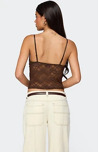 Edikted Sheer Lace Cut Out Tank Top
