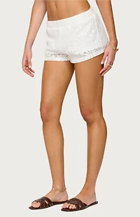 Edikted Arlie Floral Texured Sheer Shorts