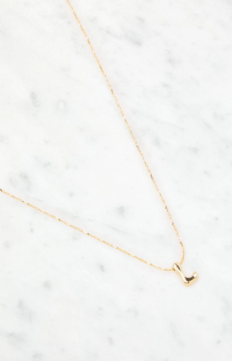 LA Hearts L Initial 14K Gold Plated Necklace