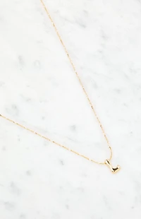 LA Hearts L Initial 14K Gold Plated Necklace