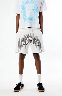 Pacsun Handstyles Rhinestone Fleece Sweat Shorts