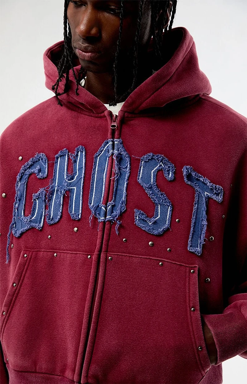 Pacsun Ghost Washed Cropped Full Zip Hoodie