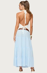 Edikted Ivey Backless Crochet Halter Top