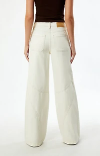 Pacsun Jessie Off White Cowboy High Waisted Baggy Jeans