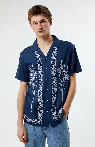 Pacsun Stitch Pattern Woven Camp Shirt