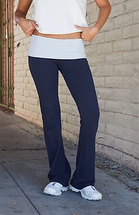 John Galt Navy Contrast Priscilla Flare Pants
