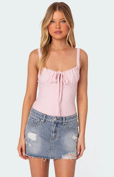Edikted Carol Eyelet Bodysuit