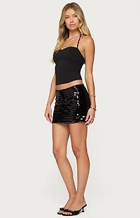 Edikted Aphra Sequin Fringe Mini Skirt