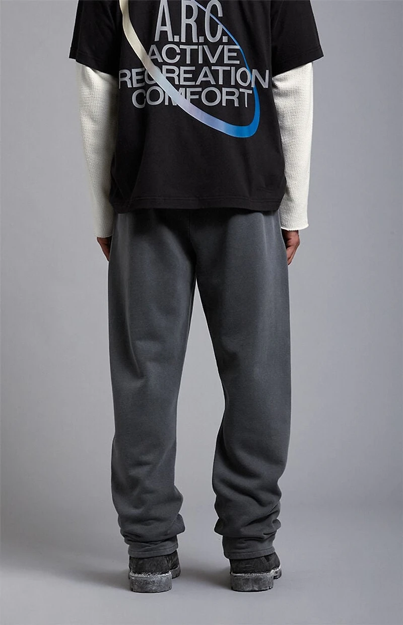 A.R.C. Washed Black Heavyweight Fleece Baggy Sweatpants