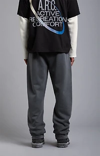 A.R.C. Washed Black Heavyweight Fleece Baggy Sweatpants