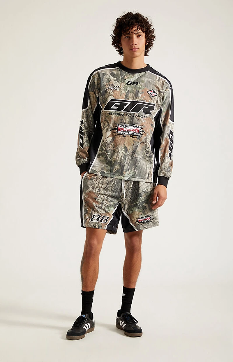 Pacsun Camo Mesh Embroidered Shorts