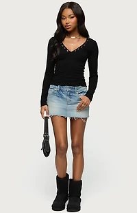 Edikted Rossie Stud and Button Top