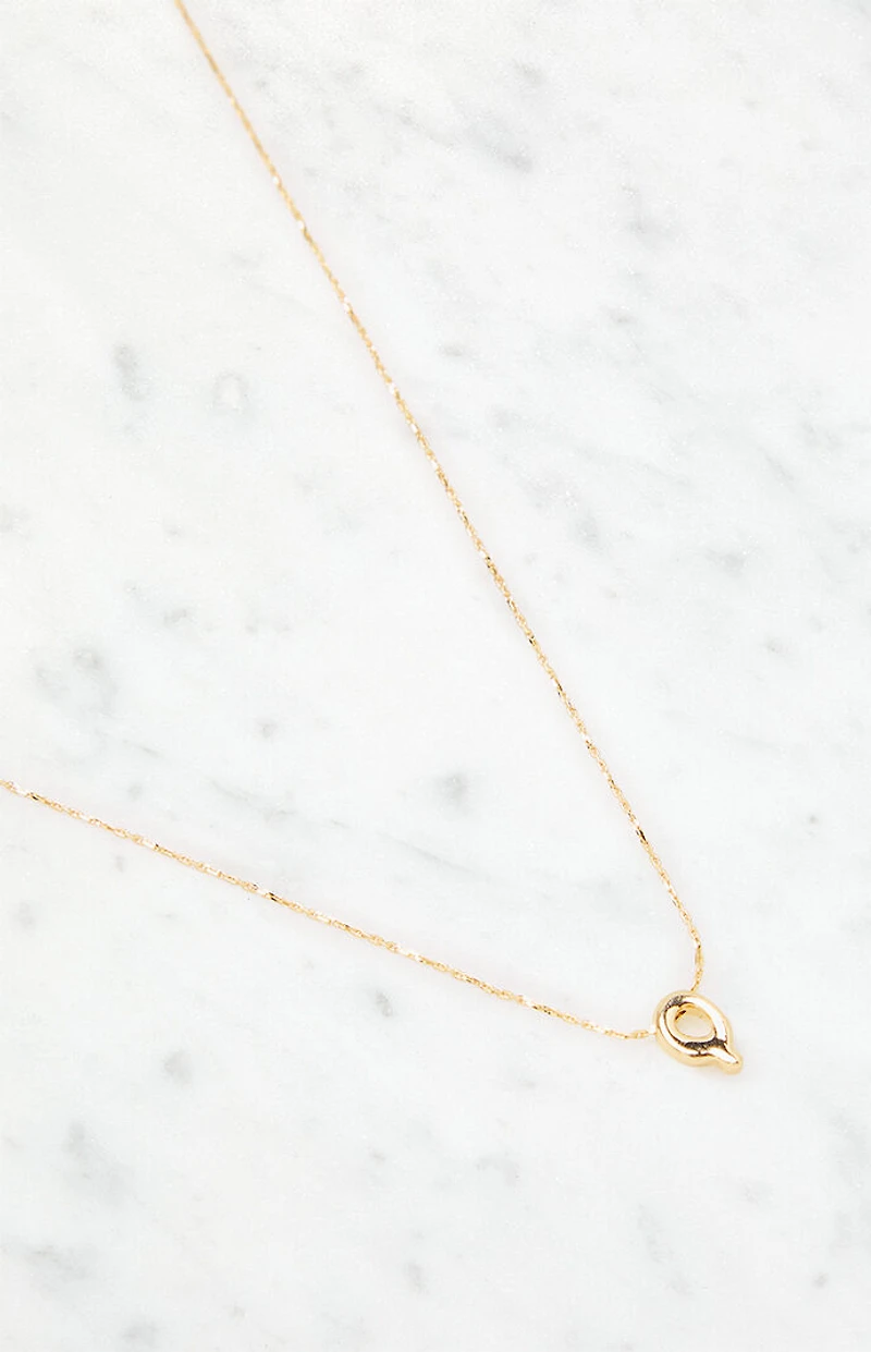 LA Hearts Q Initial 14K Gold Plated Necklace