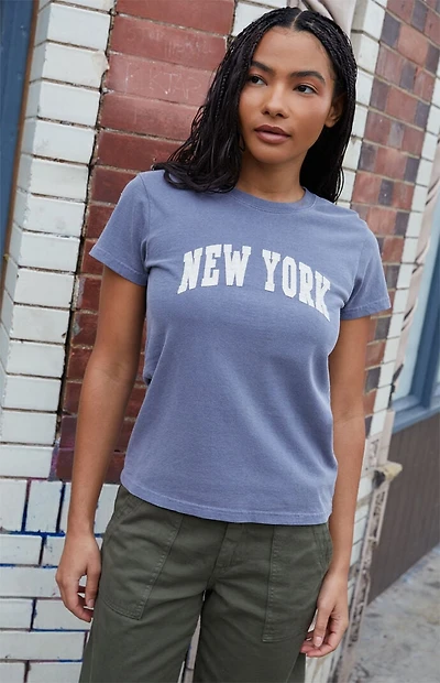 John Galt Gray New York Embroidered T-Shirt