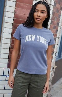 John Galt Gray New York Embroidered T-Shirt