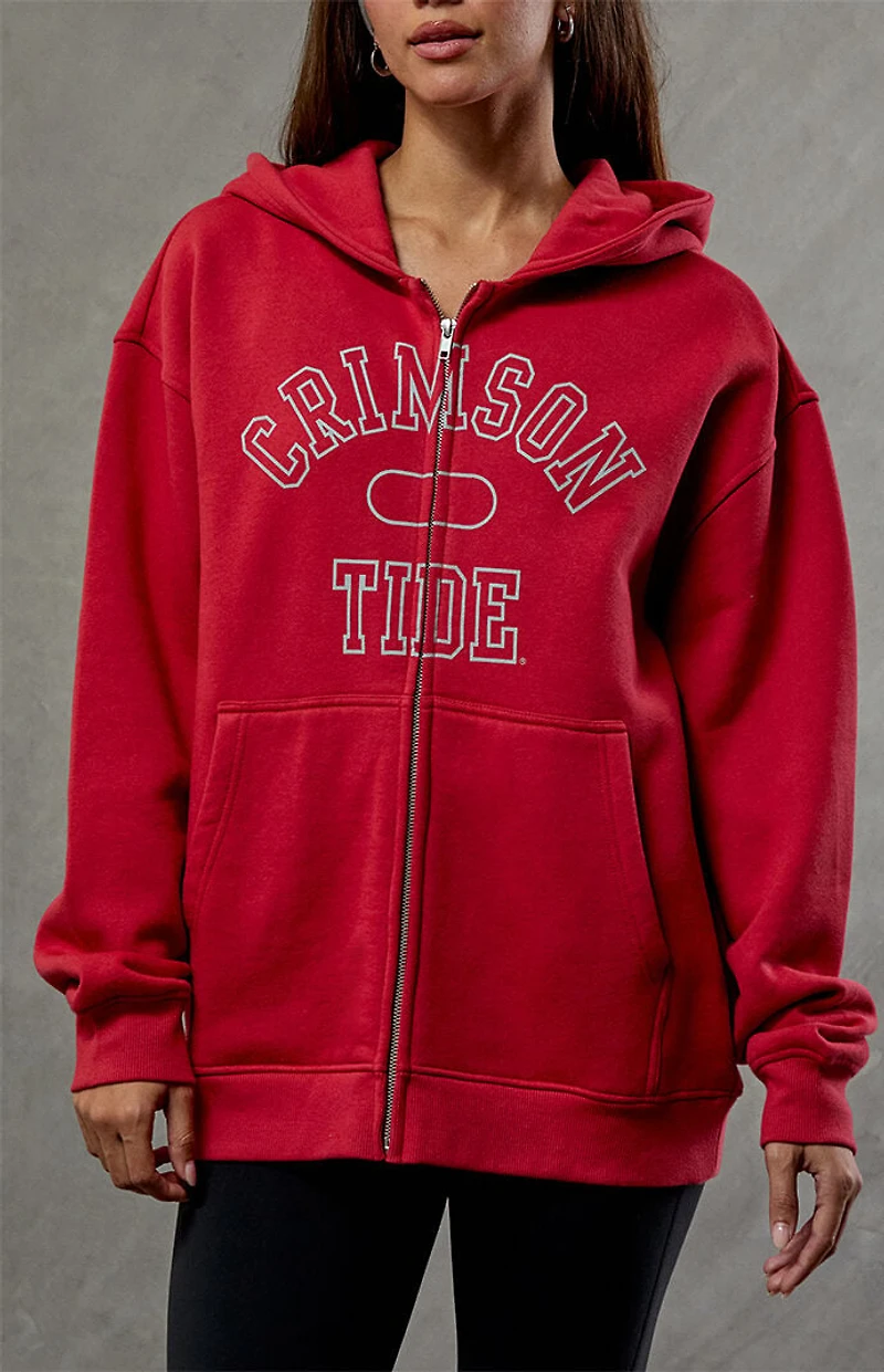 WILD COLLECTIVE Alabama Crimson Tide Embroidered Zip Up Hoodie