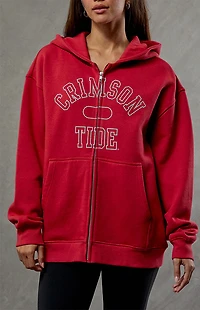 WILD COLLECTIVE Alabama Crimson Tide Embroidered Zip Up Hoodie