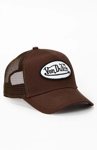 Von Dutch Brown Staple Trucker Hat
