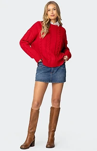 Edikted Acacia Oversized Cable Knit Sweater