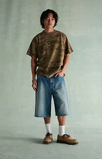 RARE DNM EDIT Tinted Medium Blue Extreme Baggy Denim Shorts