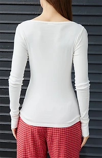 John Galt White Zelly Long Sleeve Top